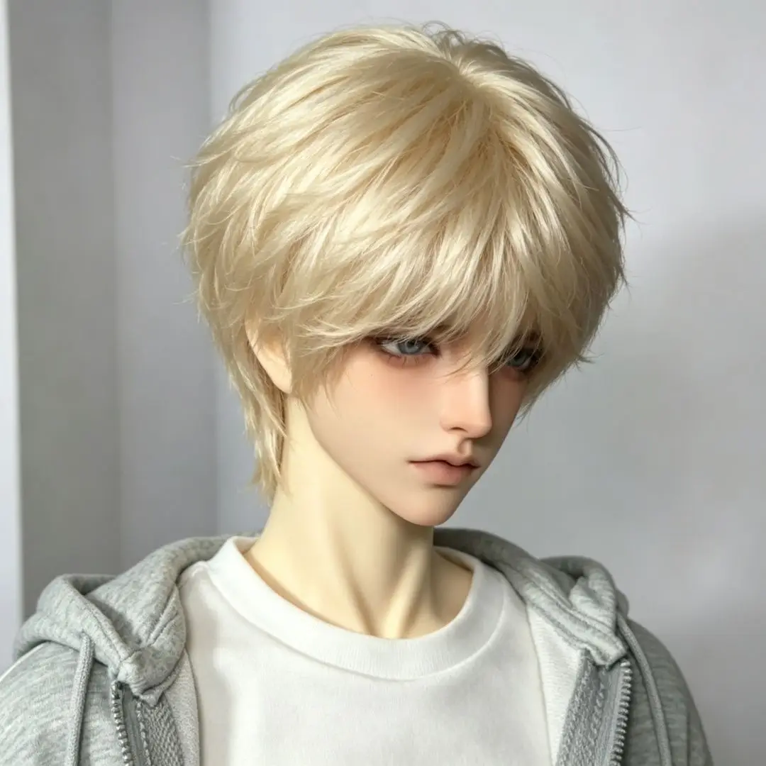 High Temperature Silk Wig 1/3 1/4 1/6 Bjd Doll Uncle Wig Can Be Hand Modified To Play Games for Men Bjd Doll Accessories No Doll