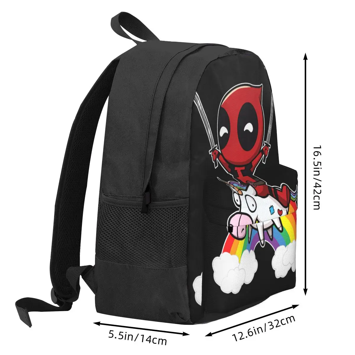 Deadpool On A Unicorn Women Backpack Mochila 3D Print Trend Children School Bag Laptop Rucksack Kids Large Travel Shoulder Bag