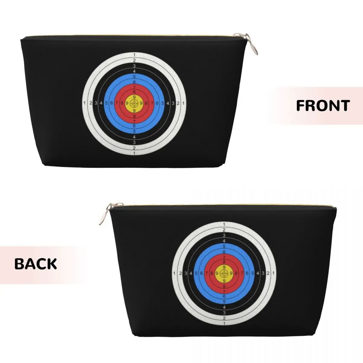 Custom Archery And Gun Range Target Practice Graphic Cosmetic Bag Archer Bow Hunting  Makeup Case Beauty Storage Toiletry Bags