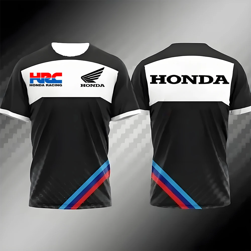 

2026 мужские спортивные футболки для бега на открытом воздухе с принтом Honda, мужская летняя одежда для гонок и Honda Camisas Masculino Esportivo