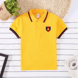 Boys polo shirt Summer Sports jersey Cotton Girls clothing Kids Butterfly embroidery decoration T-Shirts Short sleeve Tops Tees