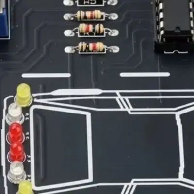 Car Driving Circuit Simulation Kit for Students Featuring Soldering Components Real-Time LCD Readings of Lighting Operations