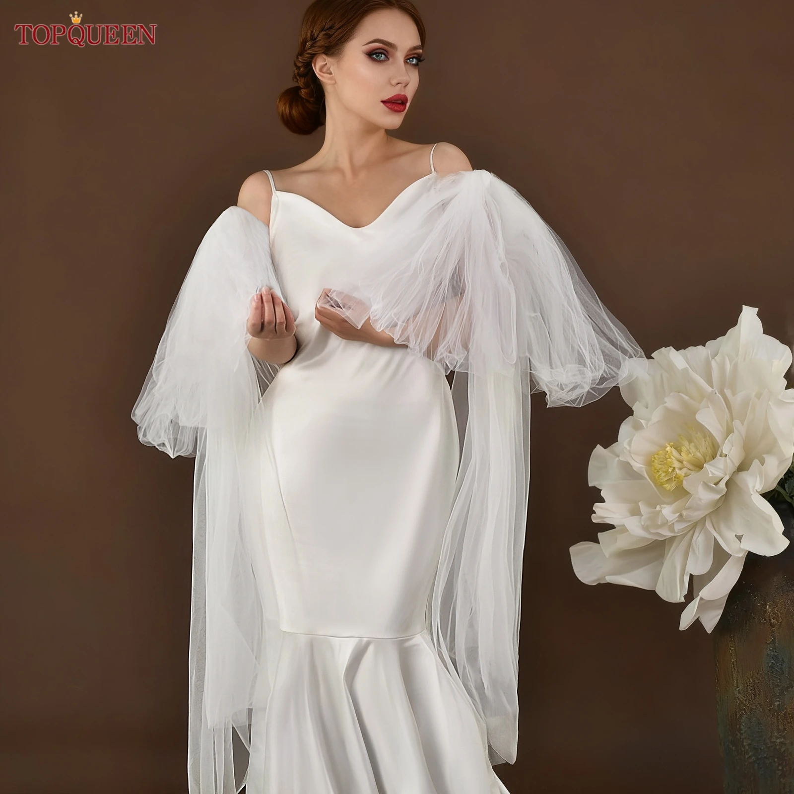 

TOPQUEEN персонализированные свадебные перчатки, прозрачные перчатки для оперы, съемные рукава без пальцев, аксессуары для свадебной вечеринки, белый мм12