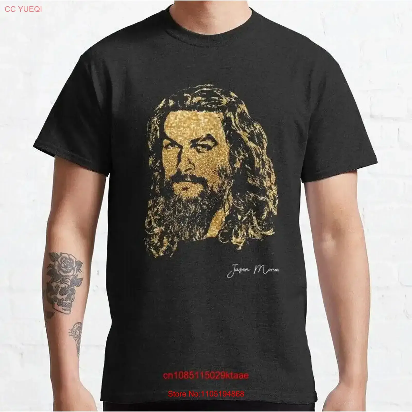 HOT Jason Momoa Gold Classic T Shirt Size S 5XL Best vintage Washed Unisex designer clothes Stylish Casual streetwear