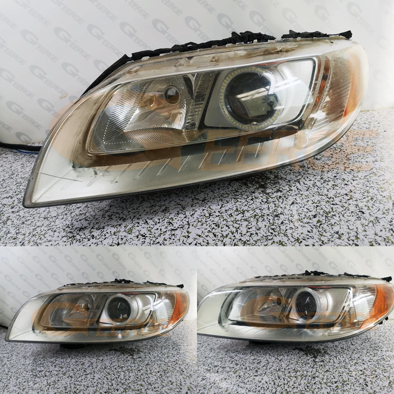 For Volvo S80 V70 XC70 Ultra Bright Dual Color Switchback Day Light Turn Signal SMD LED Angel Eyes Kit Halo Rings