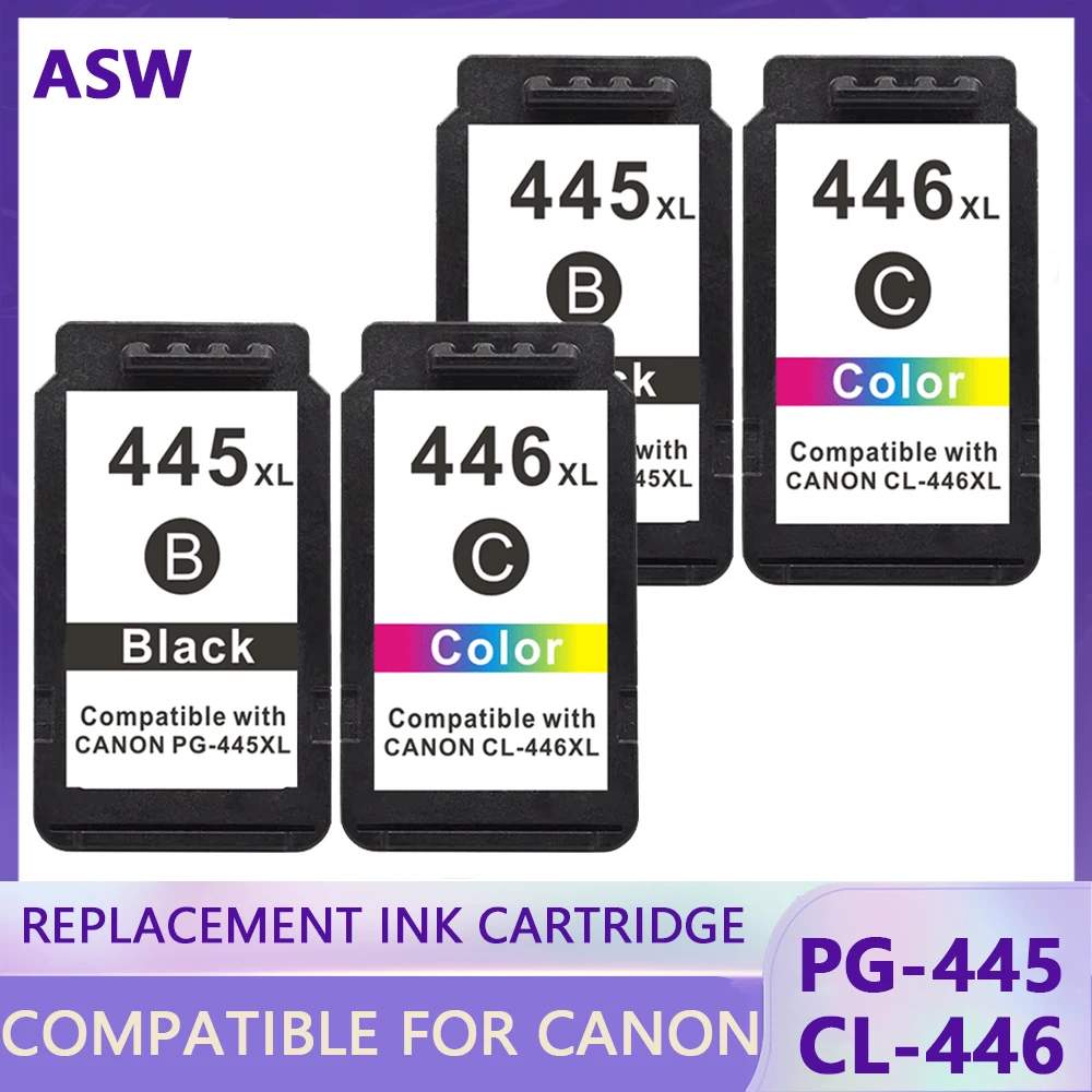 HPカートリッジpg445 xl cl446 for canonプリンター,ip2840, 2840, mg2440, mg2540, 2940, mx494, 2セットと互換性があります