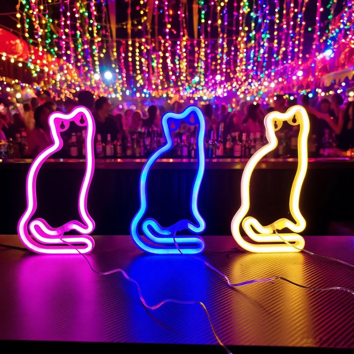 

Kawaii Cat LED Neon Sign Light Birthday Bar Holiday Party Neon Lamp Bedroom Hanging Wall Decoration Atmosphere Light Friend Gift