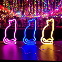 Kawaii Cat LED Neon Sign Light Birthday Bar Holiday Party Neon Lamp Bedroom Hanging Wall Decoration Atmosphere Light Friend Gift