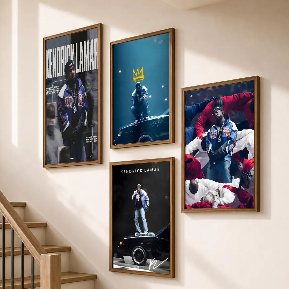Rapper Kendrick Lamar Compton Hip Hop Poster HD Self Adhesive Wall Decor for Bedroom Dorm Room Office Gaming Room Gift