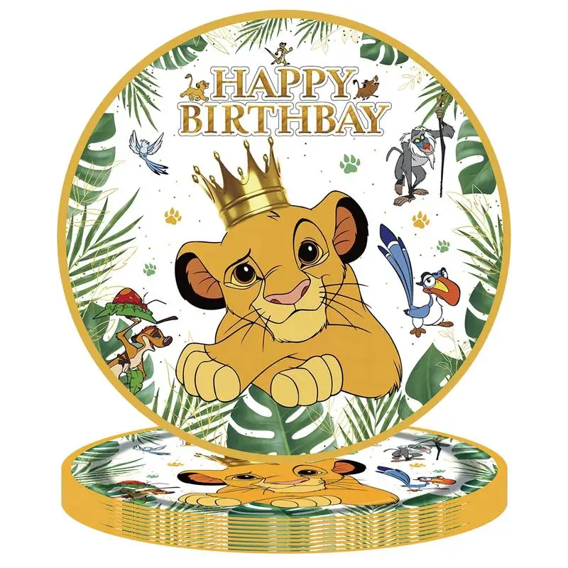 Disney Lion King Simba Birthday Party Balloons New Cartoon Simba Paper Napkins Plate Cup Decoration Supplies Baby Shower for Kid