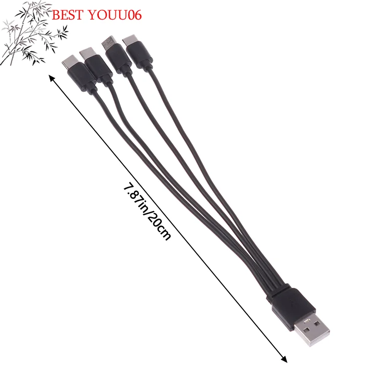 Hot 20CM 4 In 1 USB C Charger Cable 4 Ports USB Splitter Charging Cable Type C Connector For Cellphones Smartphone Tablet view 6