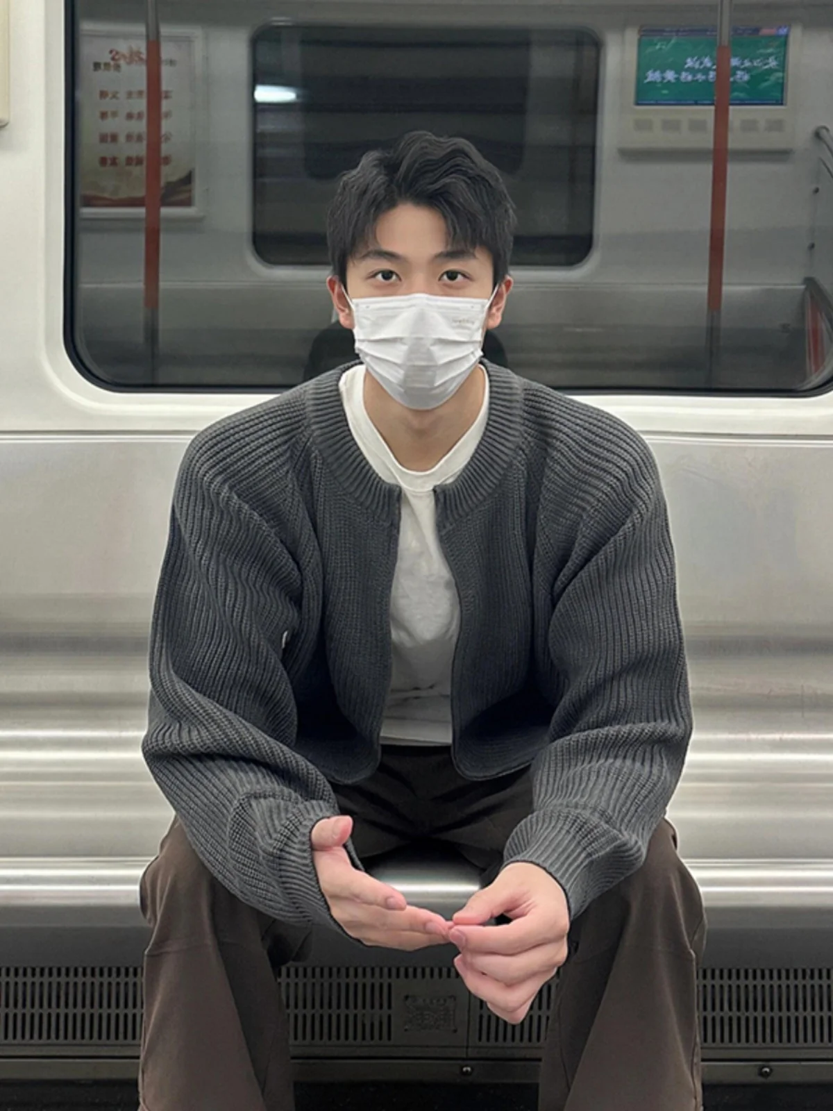 

Deep ey Knitted Open Cardigan Men's Autumn Winter Loose Sle Comfortable Sweater Soft Material Casual Faion Outerwear