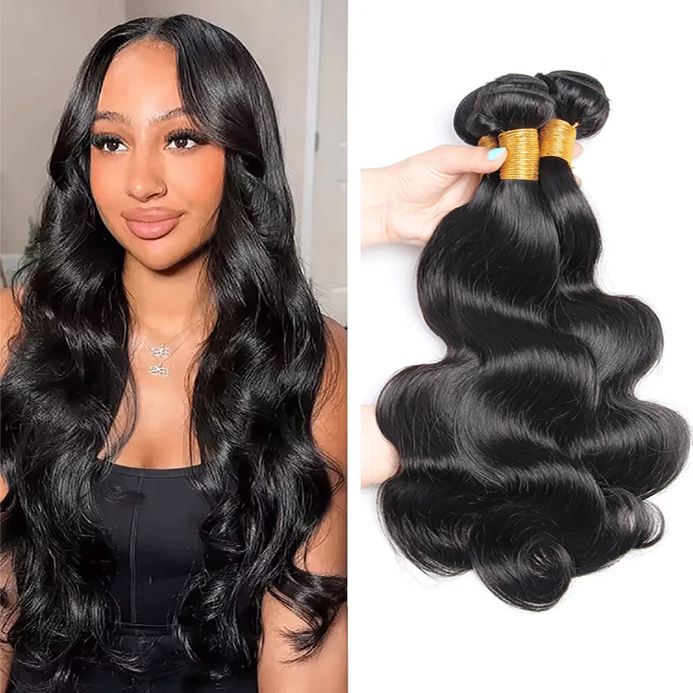 

Пучки объемных волн, черные бразильские пучки человеческих волос, машина с двойным утком, 105 г, один пучок для женщин, дешевая распродажа