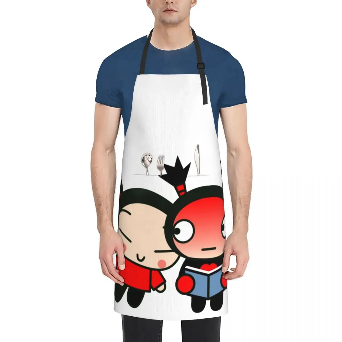 

Фартуки Pucca и Garu, стол для шеф-повара, приготовления пищи, выпечки, водонепроницаемый нагрудник, кухонный сарафан для чистки для женщин и мужчин, рисование