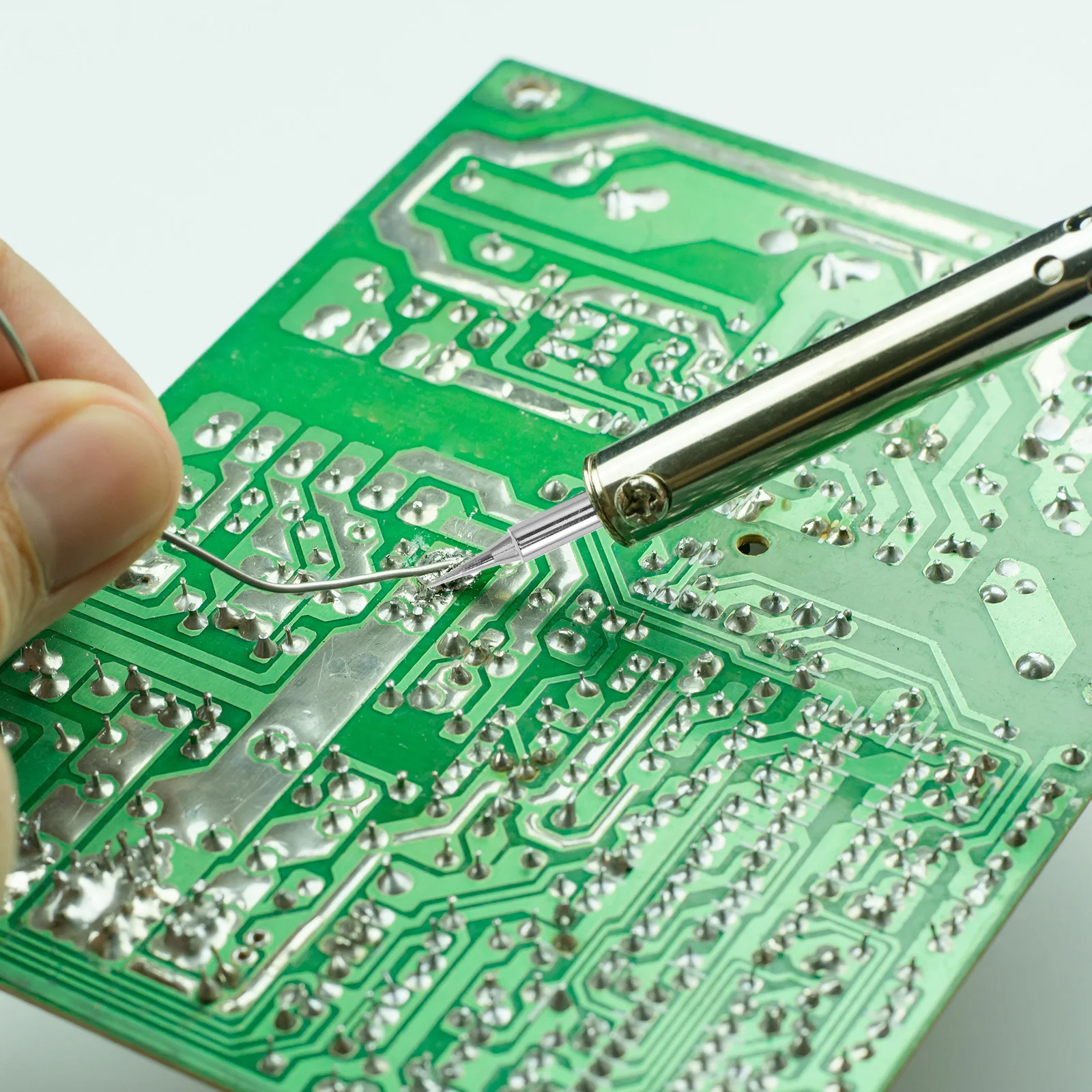 

10pcs Replacement Soldering Iron Tips Stainless Steel Fine Pointed For Electronics Repair Fast Heating Soldering Station Tips