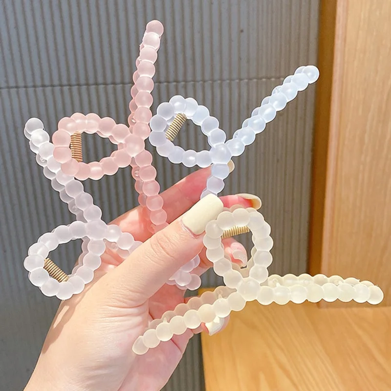 AISHG Simple Frosted Jelly Particles Large Hair Clip Korean Version Women\'s Bath Dish Hair Shark Clip Hairpin Hair Accessories