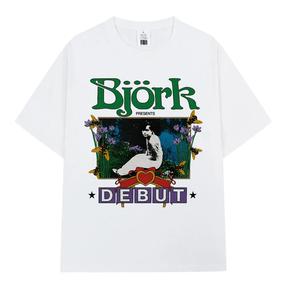Bjork Debut Album Merch T-shirt Men Women Clothing Fashion Vintage T Shirt Cotton Short Sleeve Oversized T Shirts Streetwear