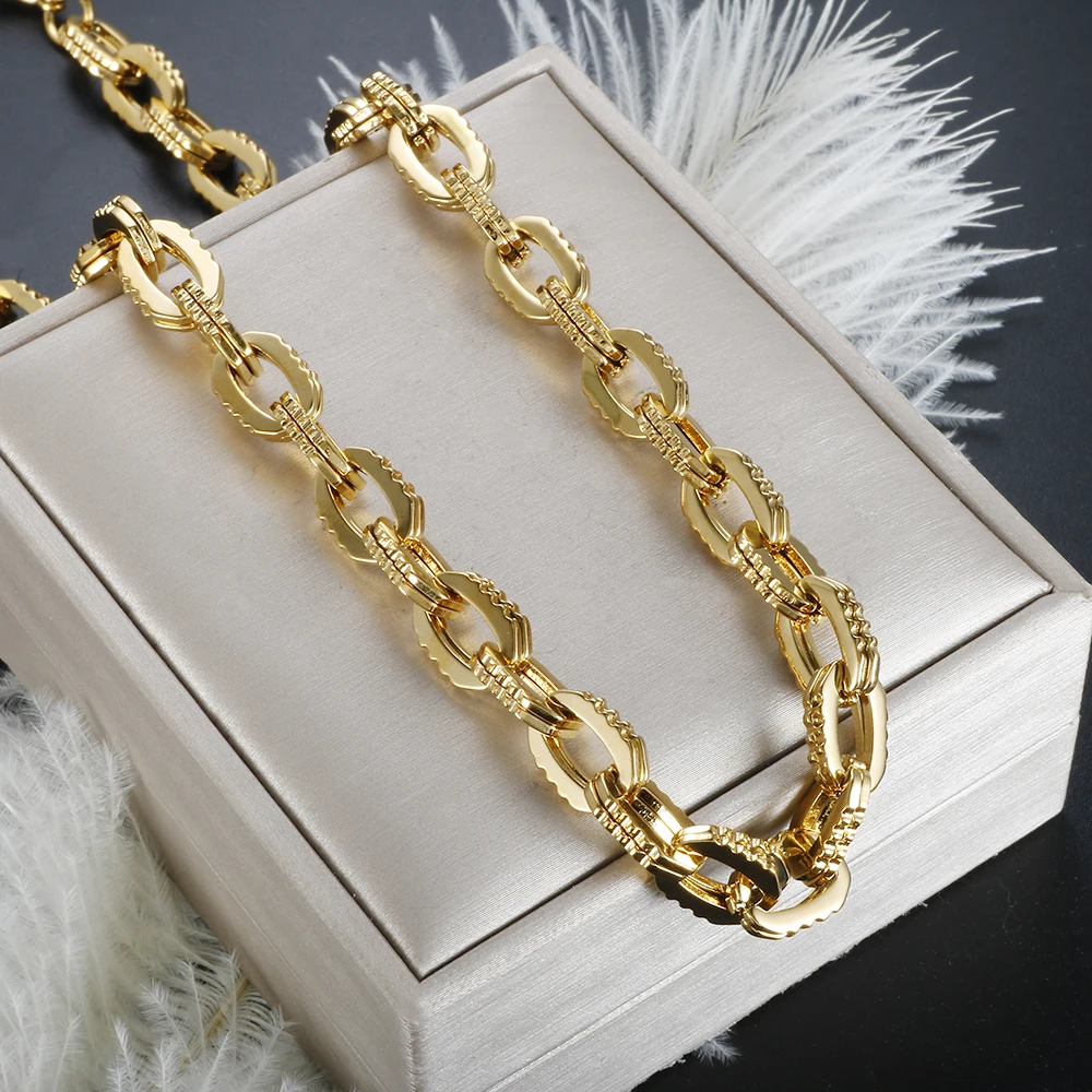 

Classic Granny Chic Necklace Zigzag Chain for Women Men Stainless Steel Waterproof Vintage Jewelry Gift Wholesales