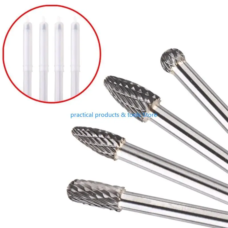 77JB โรตารี่ Burr Set Double Cut File Set Set Fits เครื่องมือโรตารี่