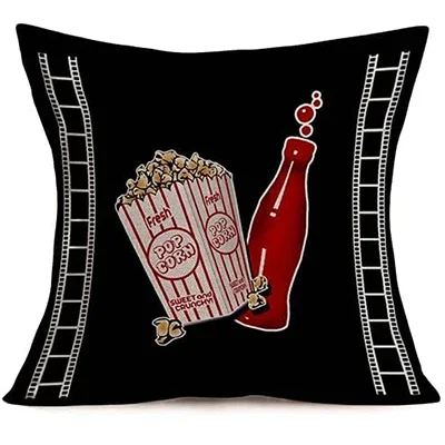 Retro Cinema Pillowcase Personalized Home Decorative Cushion Pillowcase Cushion Cover Cola Printed Pillowcase Suitable for Sofa