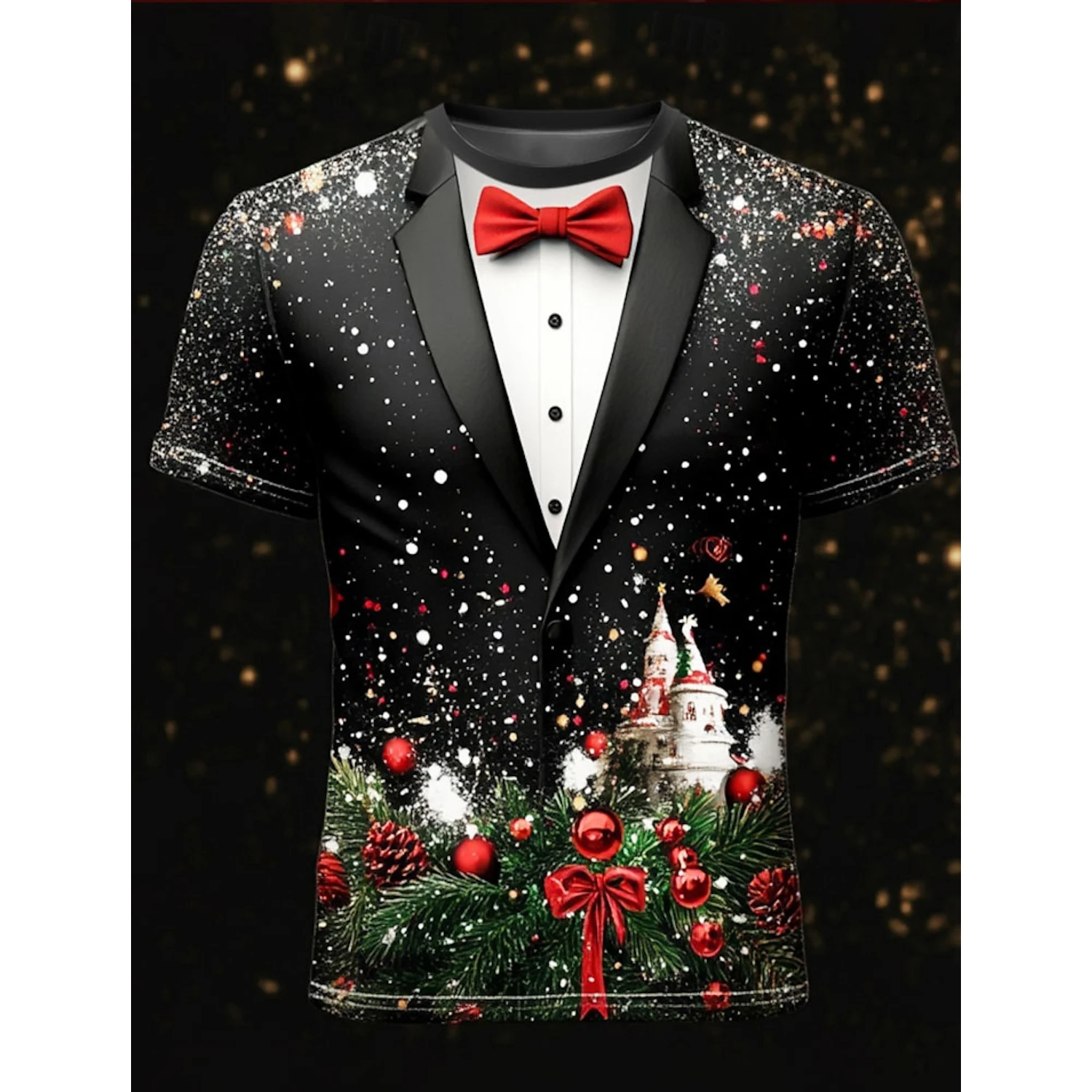 Christmas Tree Snowflake 3D Print T-Shirts Men Women Fashion Cosplay Oversized Short Sleeve T Shirt Kids Tees Tops Man Clothing