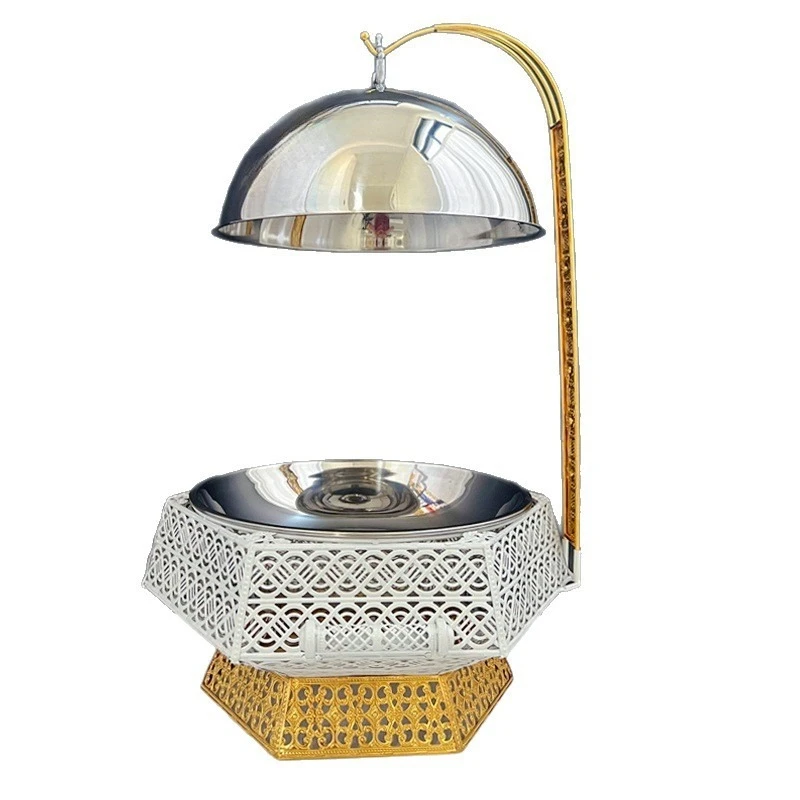 

Light luxury white hanging furnace 8L stainless steel buffet furnace hanging furnace