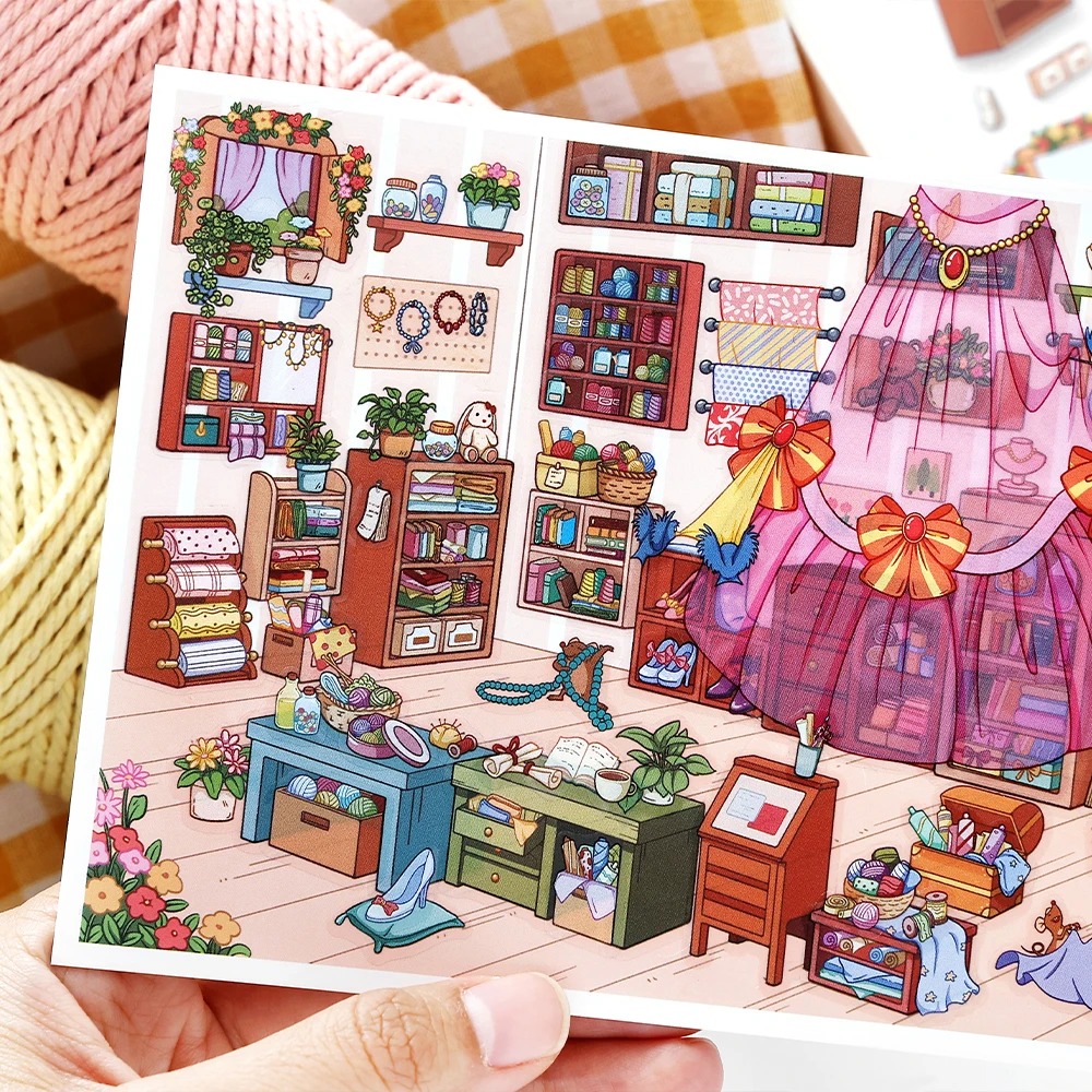 

Kawaii Puppet Room 3D Crystal Palace Landscape Sticker DIY Pocket Cabin Scene Christmas gifts ﻿