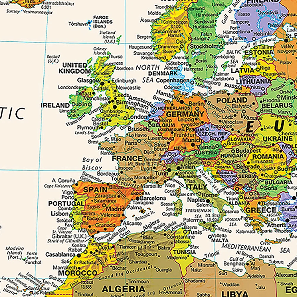 50x32 นิ้วผ้า World แผนที่การศึกษาไม่ทอสเปรย์ Frameless แขวนภาพโปสเตอร์ตกแต่งบ้านอุปกรณ์สํานักงานโรงเรียน