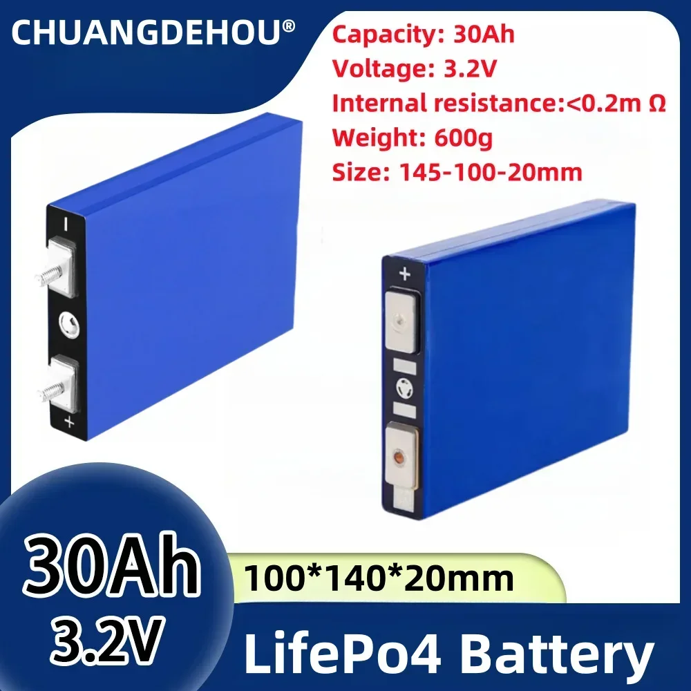 

Lifepo4 battery 12V deep cycle 3.2V 30Ah, suitable for Diy 12V 24V 36V 48V solar UPS power supply rechargeable golf cart RV