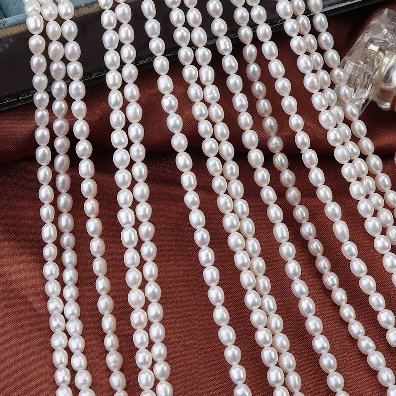 AAAAA 4.5-5mm High-Quality Rice-Shaped Natural Freshwater Pearl Semi-Finished Beads for Jewelry Making DIY Necklace Bracelet