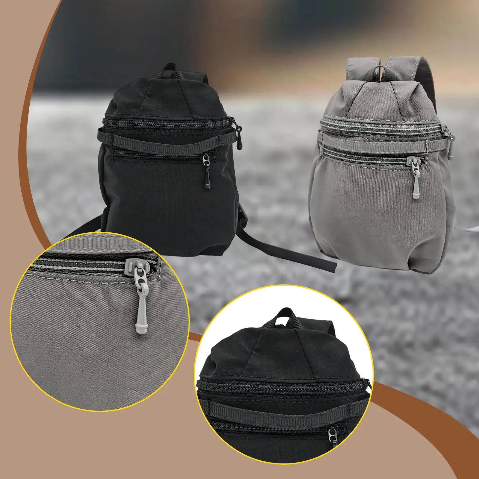 

1/6 Scale Action Figure Bag Men's Dress Fabric Mini Trendy Outdoor Backpack Miniature Model for 12" Male Figures