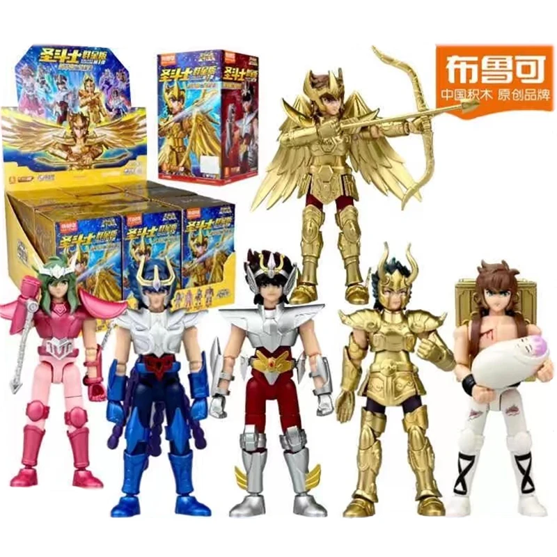 

Blokees Blockman Figures Original Saint Seiya Seiya Shura Aiolos Marin Jabu Galaxy Version Vol.1 Assembly Anime Figures Kids Toy