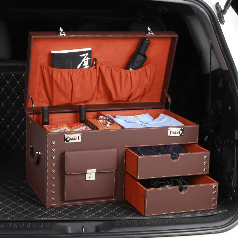 Storage box combination lock SUV trunk storage box drawer car
