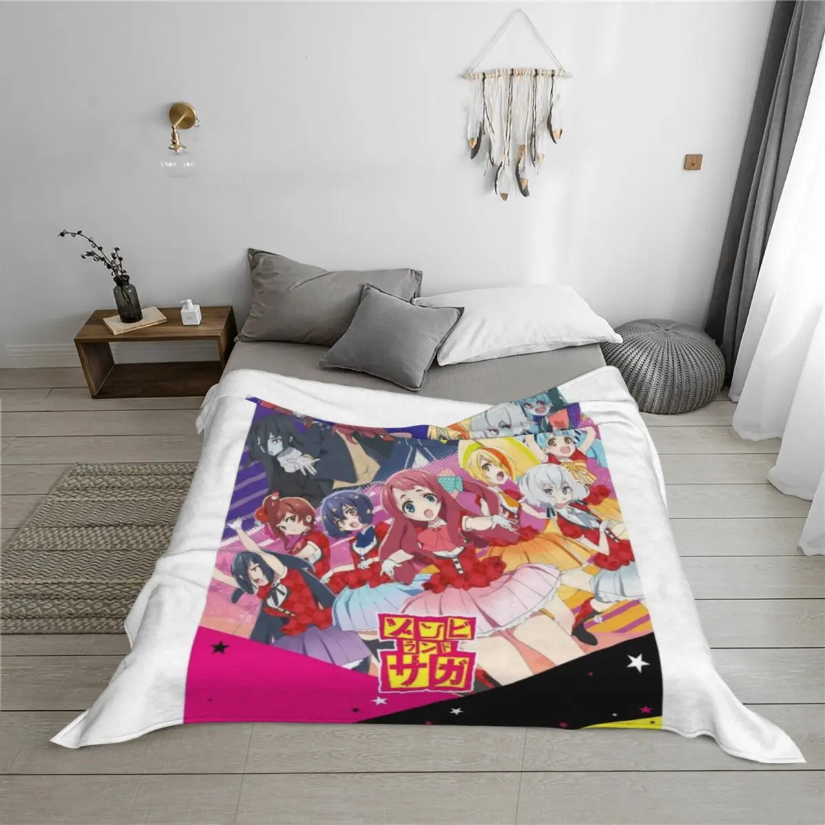 شخصيات زومبي لاند ساغا رمي بطانية رقيقة تأثيري أنيمي مضحك هدية بطانيات السرير #3