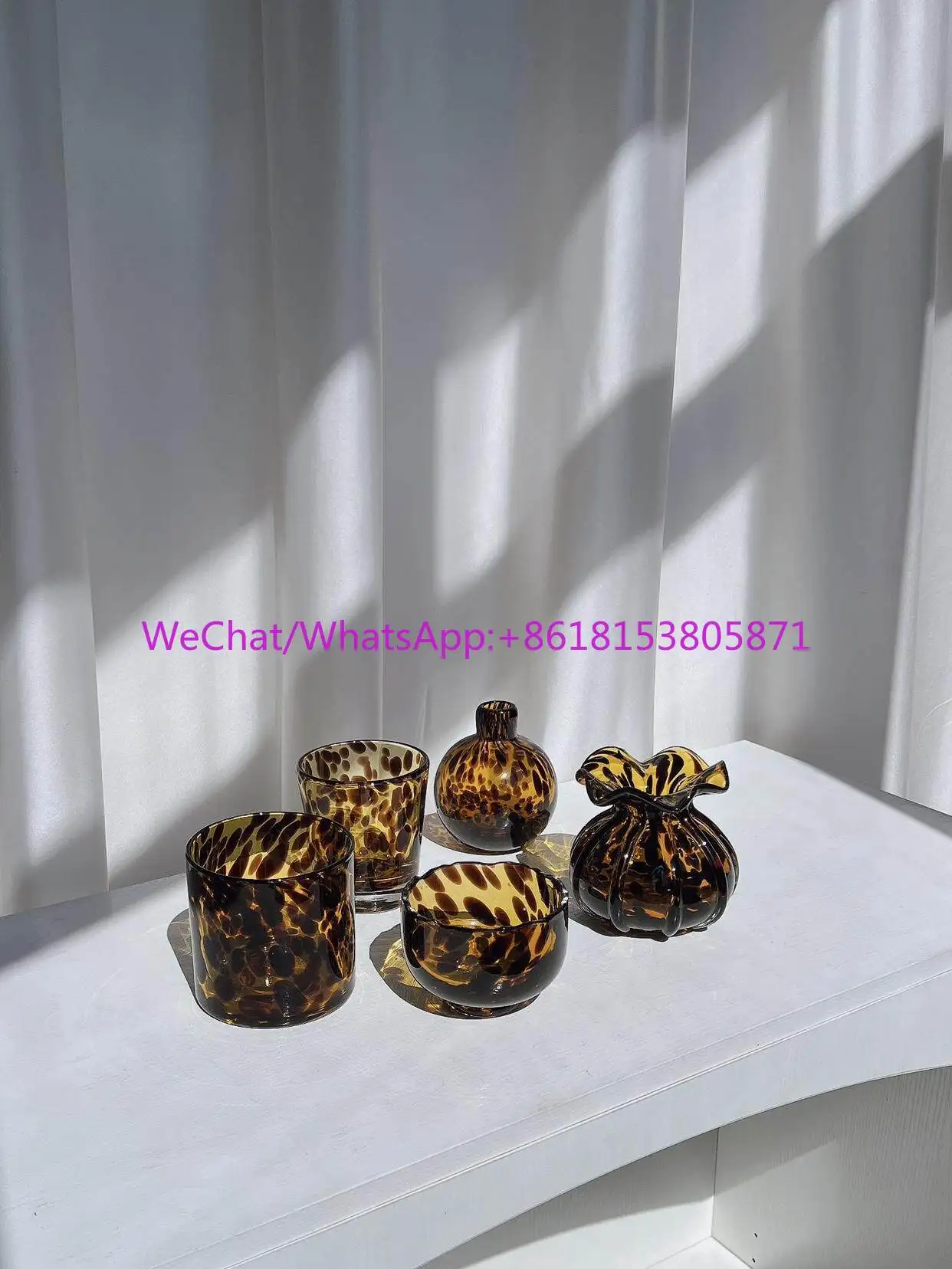 Handmade glazed vase, living room ornament home crystal vase