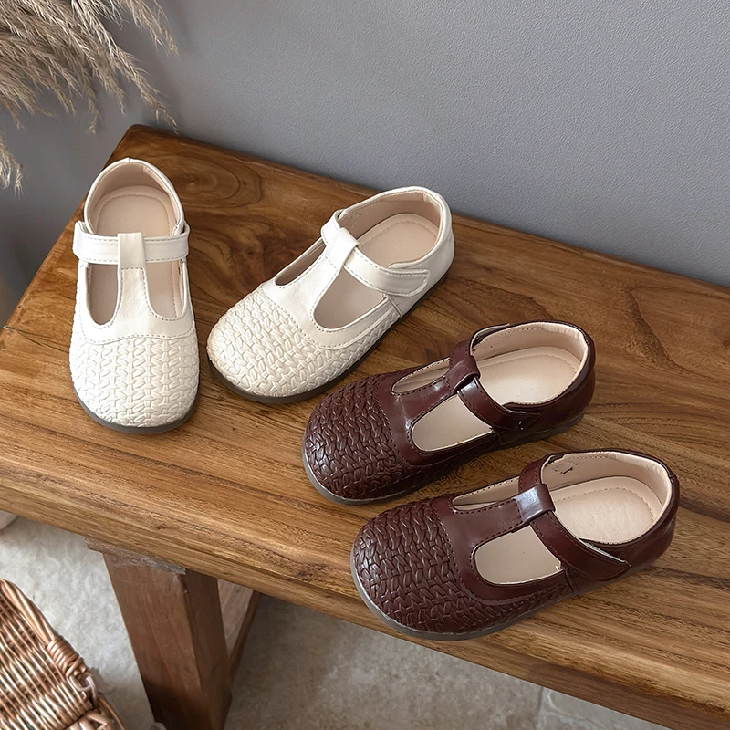 

Girls T-strap Leather Shoes 2026 New Summer Toddler Princess Dress Shoes Soft Sole Classic Simple School Party Mary Jane Flats