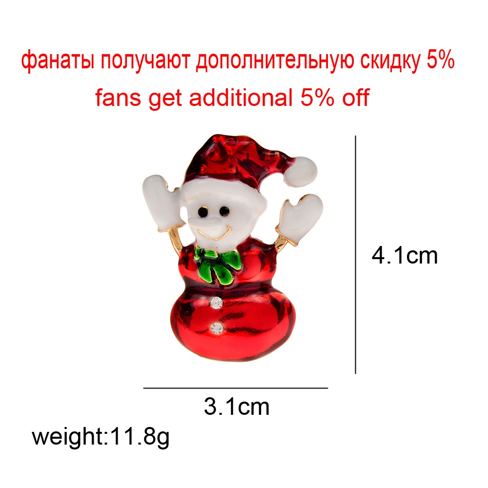 CINDY XIANG Red Enamel Winter Snowman Brooches For Women Christmas Pin Party Decoration Accessories High Quality