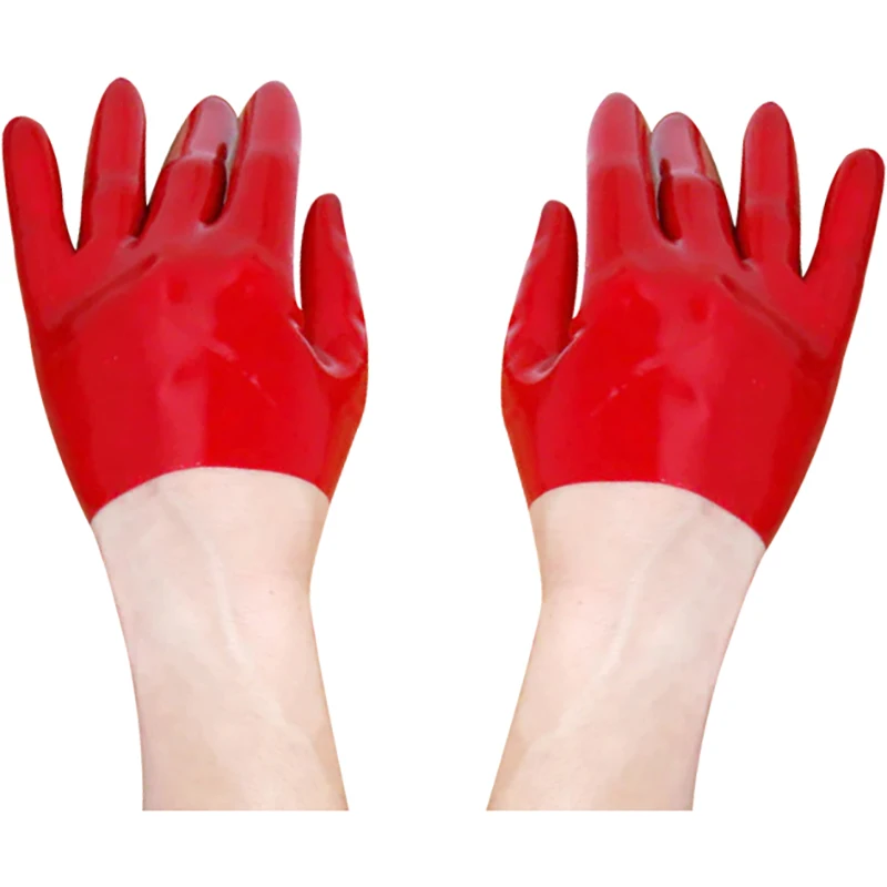 Red Mini Sexy Short Wrist Latex Gloves Rubber Mittens ST-0122