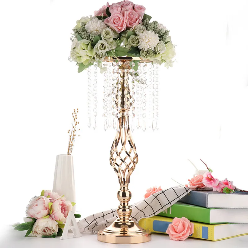 

Party Table Decor Centerpiece Flower Rack Versatile Candles Holder Crystal Candlestick For Wedding Baby Shower Decorations