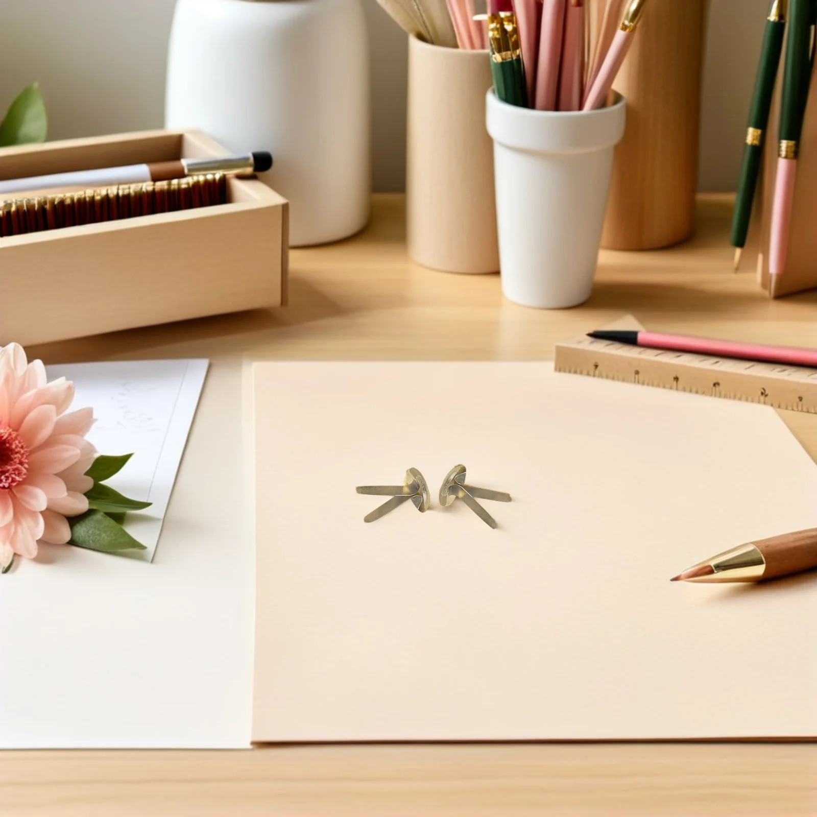 200 قطعة من مشابك الورق المعدنية المطلية بالكهرباء ذهبية اللون لحرف القصاصات DIY قفلات المكتب