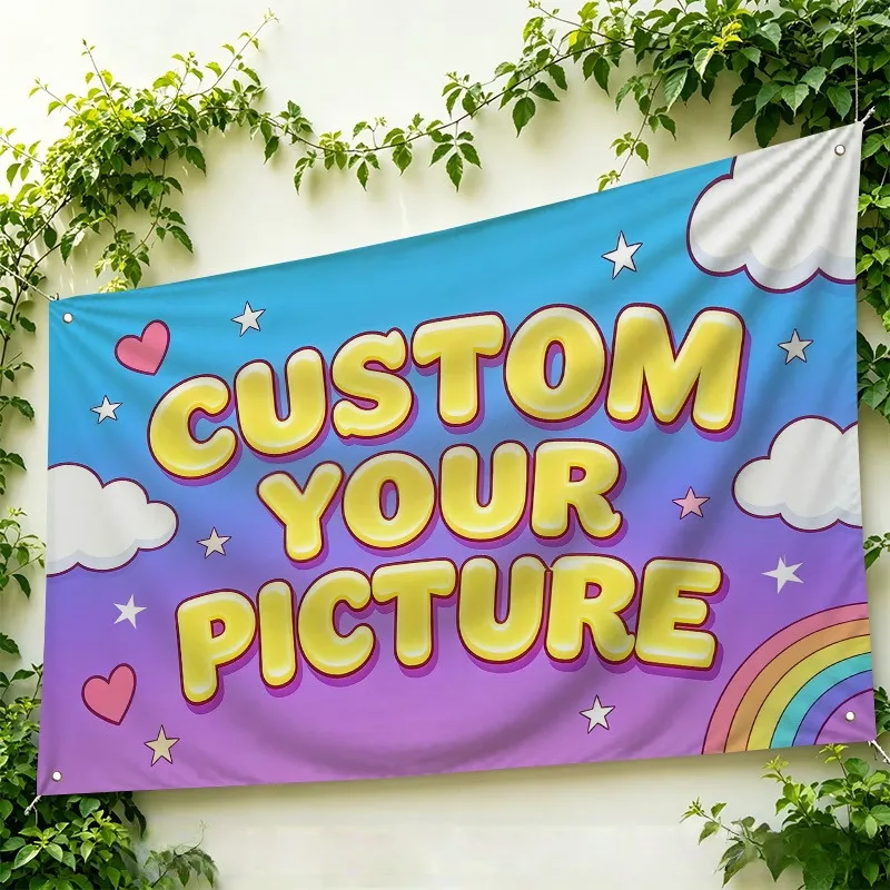 Custom Banner Flags Suitable For Memorial Photo Birthday Graduation Ceremony Personalized Logo Commercial Advertising Promotion