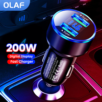 Olaf 200W Dual USB Car Charger Mini Fast Charging Car Phone Charger QC3.0 PD Car Chargers For IPhone Xiaomi Huawei Samsung