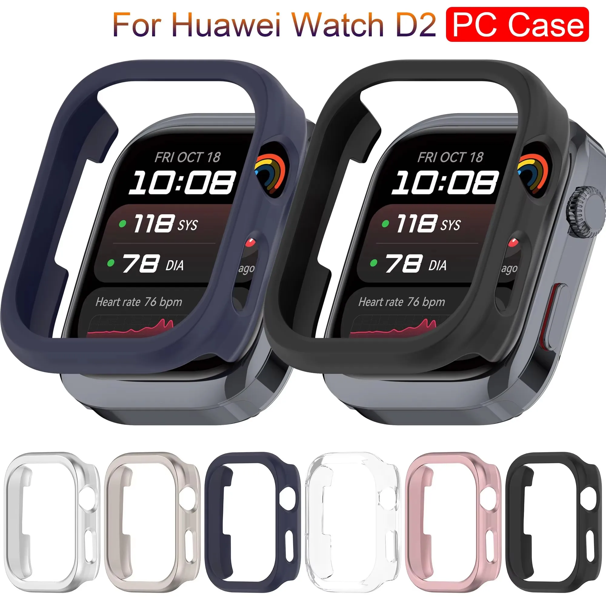 Para Huawei Watch D2 accesorios de cubierta nueva funda de PC para Huawei Watch D2 SmartWatch Protector de pantalla PC parachoques vidrio templado