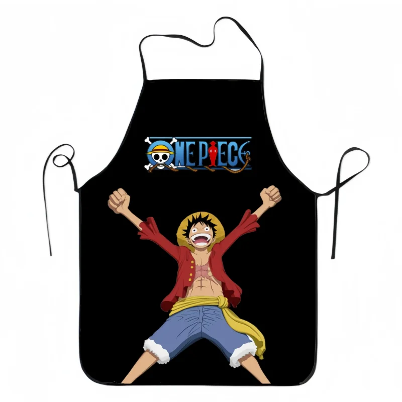 One Piece Luffy Anime Apron Kitchen Cooking Baking Household Cleaning Adult Unisex Printed Cartoon Cuisine Apron Gift