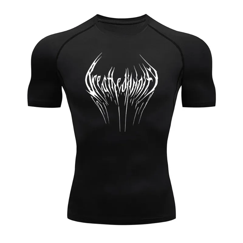 

Summer Compression Sweatshirt Short Sleeve for Men's Fitness T-Shirt Running Quick-Dry Top Gym Workout Bodybuilding Tight Fit