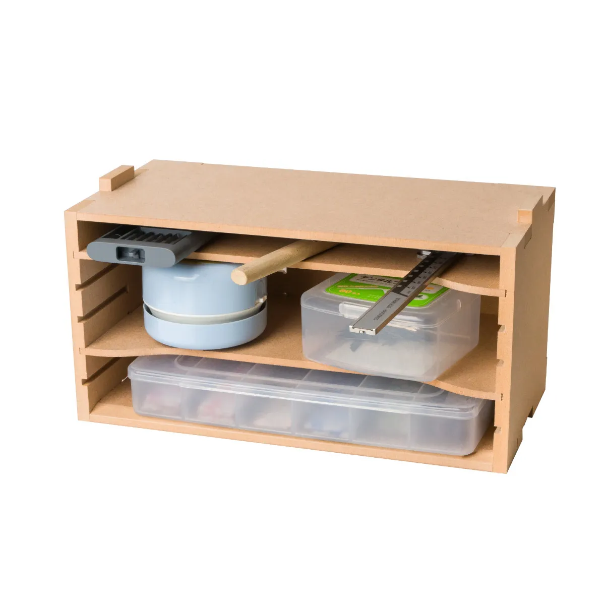 Chick‑Master K5 Wooden Storage Box, Desktop Organizer for Model Tools & Leather Craft Supplies