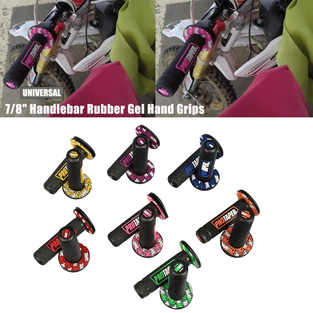 

Handle Grip Pro taper Motorcycle High Quality Protaper Dirt Pit Bike Motocross 7/8" Handlebar Rubber Gel Hand Grips Brake Hands