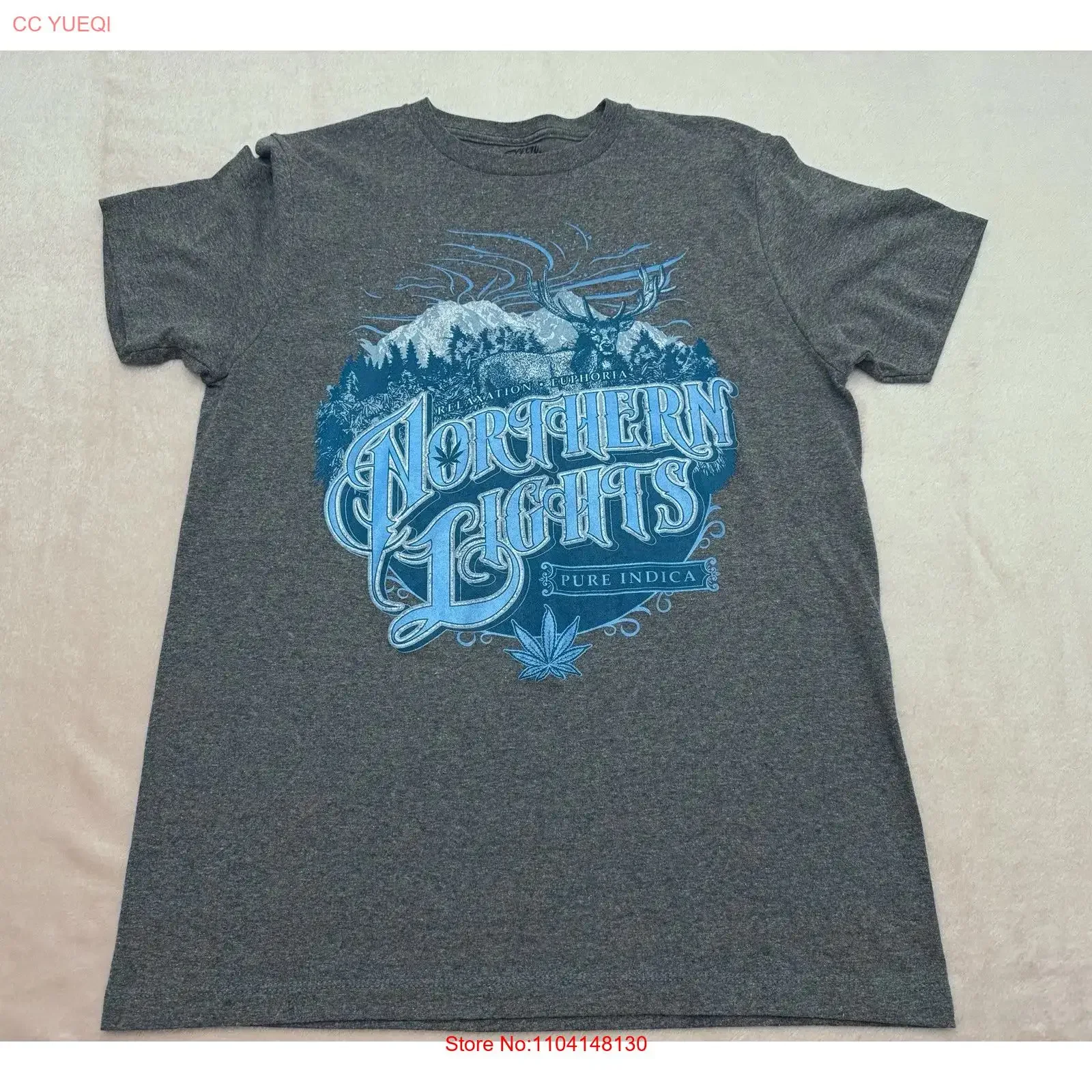 Camiseta mediana de siete hojas de aurora boreal, raras envíos Stoner, gratis, vintage, lavada, estirada, cómoda, a la moda, transpirable