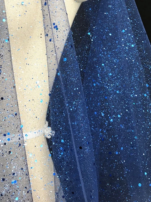 

Ткань Iny Gold Emed Blue Me для свадебного декора и сценических костюмов, яркая блестящая сетчатая ткань