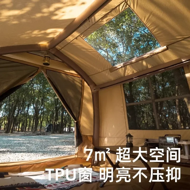 Outdoor Automatic Inflatable Camping Tent Windproof Rainproof Breathable Waterproof Hiking Travel Large Space Family Tent